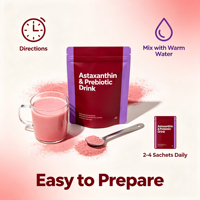 Private Label Astaxanthine Prebiotische Vaste Drinkpoeder 5g Sachet Gemengd Gefermenteerd Fruit & Groente Poeder OEM