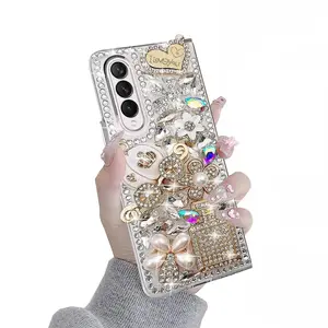 New Luxury Diamond Hard PC Cover For Samsung Z Fold 5 4 3 2 Case Bling Handmade Series For Samsung Z Flip 5 4 3 Case