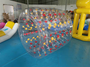 <span class=keywords><strong>Rueda</strong></span> inflable de PVC para hámster, rodillo de agua para adultos y niños de más de 7 años, transparente y azul, 0,8mm - Product Image 6