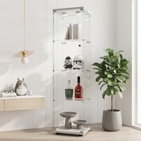 Venta Directa de Fábrica, Vitrina Moderna de Alta Calidad con Cerradura, Doble Puerta, Tres/Cuatro Niveles, Vidrio Templado, Iluminación LED