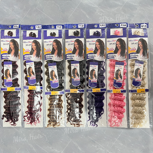 Extensions de cheveux synthétiques pour tresses Deep Wave Twist promotionnelles de 130g, 22 pouces, pour tresses au crochet style Boho, boucles profondes pour tressage - Product Image 5
