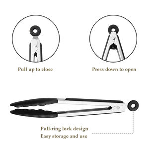 Custom Hot-selling Silicone Food <strong>Tong</strong> Set Durable Stainless Steel Kitchen <strong>Tongs</strong> Non-slip Cooking Clip for Bbq <strong>Salad</strong> Grill <strong>Tongs</strong> - Product Image 5