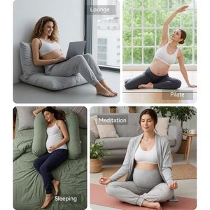 Pantalon de jogging de maternité BambooBud taille haute, en viscose de bambou douce, avec poches, décontracté, pour la grossesse, du S au XXL - Product Image 2