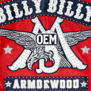 Chaqueta de Invierno Premium para Hombre OEM, Piel de Oveja Genuina, Impermeable, Cortavientos, Reversible, con Parches, Resistente, Estilo Universitario - Product Image 3