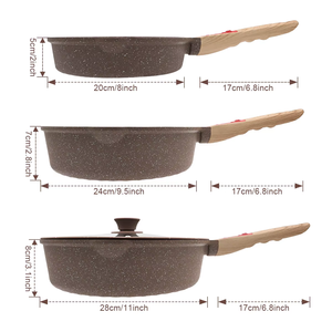 <span class=keywords><strong>Wok</strong></span> Comercial de Aleación de Aluminio y Granito Antiadherente con Mango de Baquelita, Capacidad de 5L, Tapa de Vidrio y Silicona, Compatible con Todas las Estufas - Product Image 5