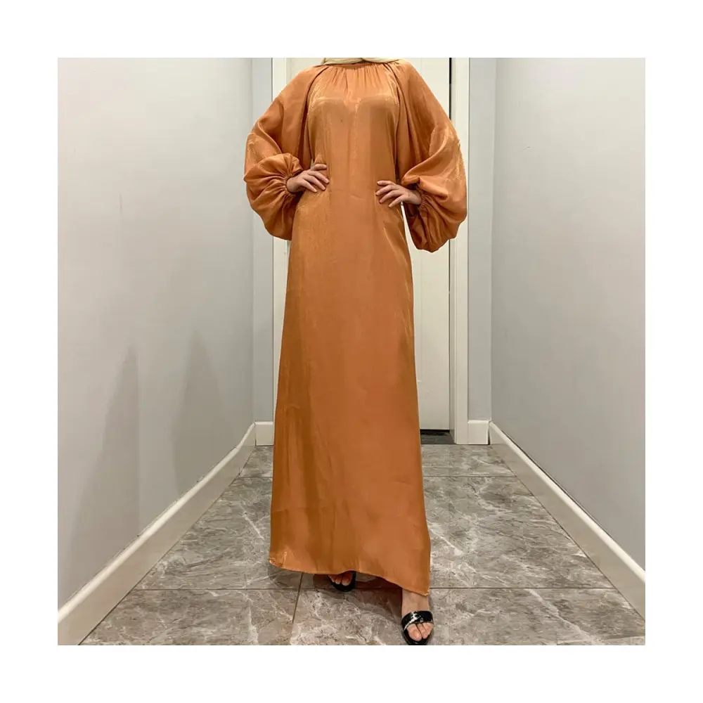 SIPO 2023 EID 활 랜턴 슬리브 맥시 드레스 Abaya 스탠드 홀드 퍼프 슬리브 맥시 드레스