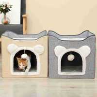Lit pour chat pliable extra large, universel, quatre saisons, avec chaleur et griffoir, pour usage intérieur