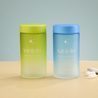 Bouteille en verre dégradé pour poudre et capsules de suppléments de collagène, vente en gros de bouteilles en verre pour capsules de suppléments de collagène avec boîte