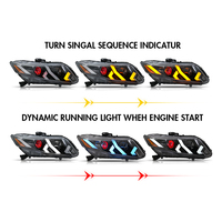 A523-E para Honda Civic Sedán de 4 Puertas 2012-2015 y Honda Civic Coupé de 2 Puertas 2012-2013, Lámpara Delantera LED con Ojos de Diablo, Luces de Circulación Diurna DRL