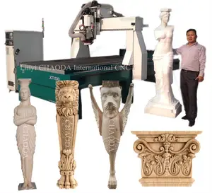 Life Size 3D Foam EPS Styrofoam Polystyrene Polyurethane Wood Sculpture Statue Making Rotary 4 Axis CNC Router Machine Price