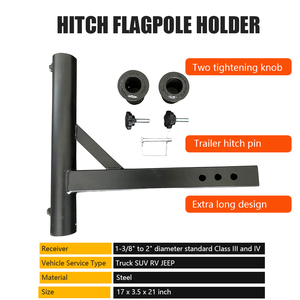 Support de mât de drapeau robuste en acier, compatible avec un récepteur de 2 pouces pour Jeep, camion, SUV, camping-car - Product Image 3