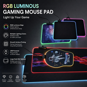 OEM Maßgefertigte RUIJING RGB LED Gaming-Schreibtischunterlage HH-RGB00183 15W Schnelles Kabelloses Laden Rutschfeste Typ-C Stoff-Mausunterlage 900x400mm - Product Image 2