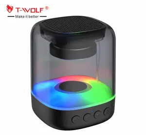 T-WOLF A60 üst satmak Mini kablosuz Bluetooth hoparlör RGB ışık ile taşınabilir açık Bluetooth hoparlör