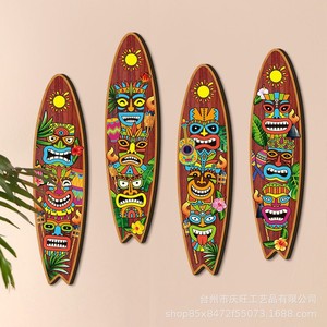 Hawaiian Surfboard <b>Wall</b> Hanging Decor Wooden Irregular Shape For Home Party Events Decorative <b>Signage</b> - Product Image 2