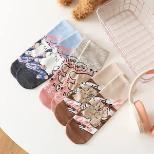 महिला कोरियन शैली मध्य-ट्यूब जानवर स्ट्रॉबेरी भालू सुंदर कार्टून गुलाबी बिल्लियों कपास मोजे महिलाओं थोक - Product Image 6