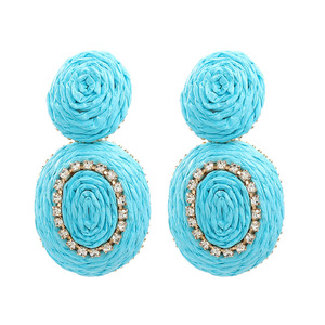 ต่างหูทอแฟชั่นวินเทจทอเพชรชุดจี้หลายสีสำหรับผู้หญิง1016 - Product Image 6