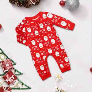Kerstpyjamaset 2025 Nieuwe Stijl Grensoverschrijdende Europa-Amerika Stijl Familiepak met Santa Hoofd Letterprint en Bloemendesign Overal, Zacht - Product Image 5