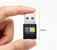 Adaptor WiFi USB Dual Band AC600, Kartu Jaringan Nirkabel 2.4G/5G untuk PC Desktop & Laptop