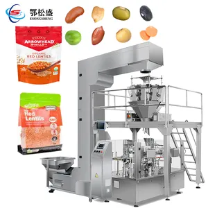 Bean Bag Weighting Filling Packing Machine Pulse Dal Chickpea Peanut Soya Doypack Stand Up Zipper Pouch Packaging Machine