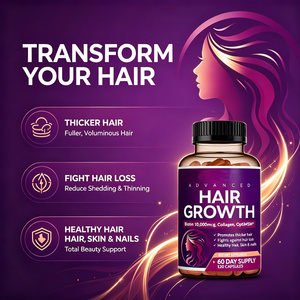 LUVVITA Capsule <span class=keywords><strong>per</strong></span> <span class=keywords><strong>Capelli</strong></span> Biologiche Personalizzate all'Ingrosso, Vitamine alla <span class=keywords><strong>Biotina</strong></span> <span class=keywords><strong>per</strong></span> <span class=keywords><strong>Capelli</strong></span> Più Folti, <span class=keywords><strong>per</strong></span> Adolescenti e Donne Adulte, 60 Capsule OEM - Product Image 3