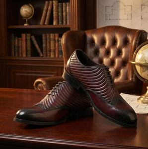 Zapatos Casuales de Cuero para Hombre de Marca de Lujo, Nuevos Oxfords con Cordones y Estampado de Avestruz, Cómodos, Hechos a Mano, para Vacaciones, Primavera, Verano, Otoño - Product Image 1