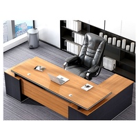 Mobilier de bureau haut de gamme, bureau de luxe pour patron de direction, Table de bureau en bois en forme de L