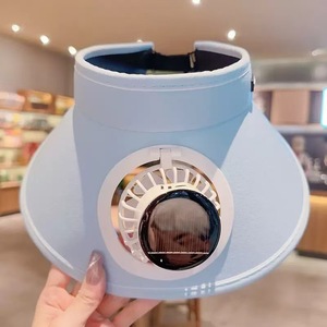 Chapeau d'été à énergie solaire de protection <span class=keywords><strong>UV</strong></span> pour femmes avec large bord et ventilateur rechargeable Sports Travel Outdoor Casual Wear Visor - Product Image 3
