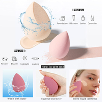 Ensemble d'éponges de beauté de haute qualité 4 pièces/boîte avec logo personnalisé ensemble d'éponges de maquillage souples sans latex