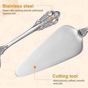 Spatule à gâteau de luxe rétro en acier inoxydable, spatule de service, spatule à pizza pour mariages, anniversaires, restaurants, outils à gâteau - Product Image 4