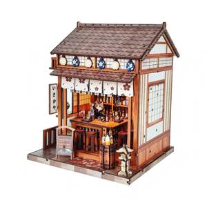 Kit de construction de nichoir à livres et de maison miniature sur le thème du Japon - Kit de maison miniature complet pour l'affichage et la décoration créatifs - Product Image 6