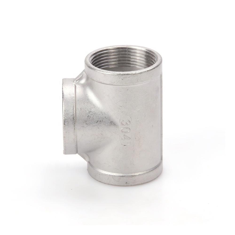 304/316L Stainless Steel Pipe Fittings Three-Way Connector Inner Wire Round Head Water Pipe NPT Fittings