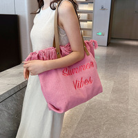 2024 nouveau YCH femmes grande capacité été plage sac fourre-tout Portable tissu sac à main avec glands personnalisé sac à bandoulière