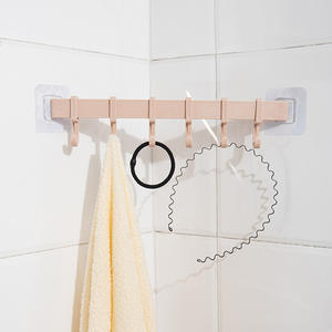 Toallero de baño autoadhesivo sin perforaciones, barra individual para colgar trapos de cocina, gancho grueso para toallas de baño - Product Image 4