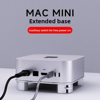 Support de bureau pour Mac Mini, accessoire pour ordinateur hôte, boîtier de protection en alliage d'aluminium, support de refroidissement pour mini-ordinateur