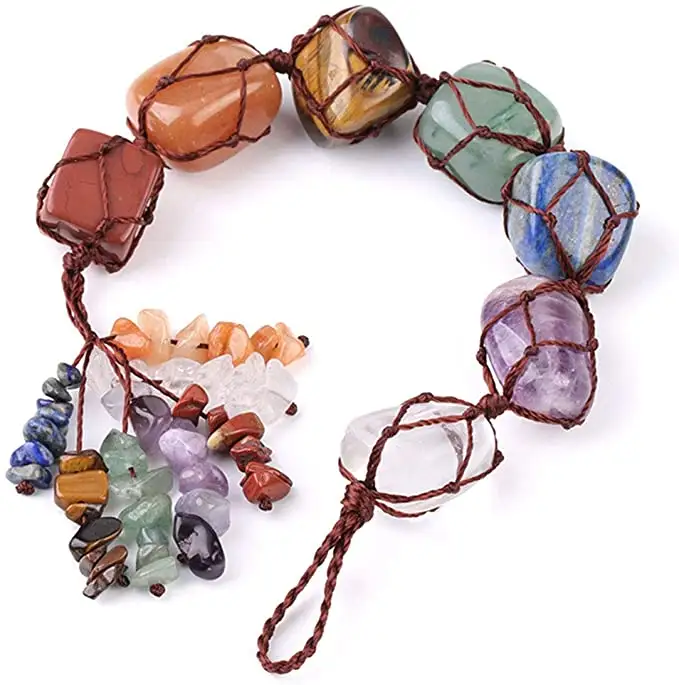 Rovtop — 7 pierres précieuses Chakra, ornements de guérison en cristal suspendu, décoration d'intérieur, pour protéger la bonne fortune du Yoga et la méditation