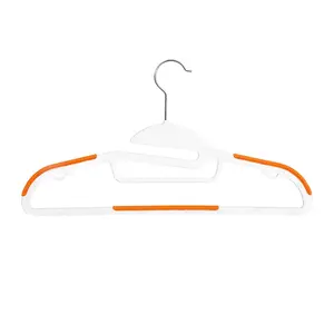 Factory Wholesale Plastic dry wet rubber non-slip shirt hanger white storage organizer