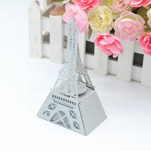 Decoraciones de quinceañera para boda, caja de papel para dulces de corte láser, <span class=keywords><strong>Torre</strong></span> eiffel de París - Product Image 6