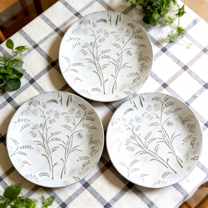 <span class=keywords><strong>Assiette</strong></span> en céramique de style campagnard, couleur terre naturelle, relief de fleurs de <span class=keywords><strong>pissenlit</strong></span>, fabrication sur mesure, facile à nettoyer - Product Image 2