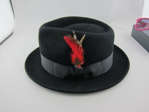 Mode 100% <span class=keywords><strong>Laine</strong></span> Feutre Hommes <span class=keywords><strong>Pas</strong></span> <span class=keywords><strong>Cher</strong></span> Noir Fedora Chapeaux - Product Image 2