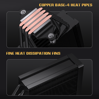 Lovingcool ARGB 120mm ventilateurs de refroidissement de PC à tour unique affichage de la température de l'ordinateur de jeu ventilateurs de refroidisseur de processeur en cuivre et en aluminium