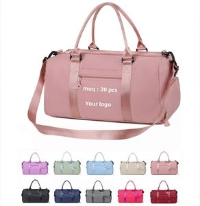 Custom Dry Wet Sport Duffel <b>Holdall</b> Training Yoga Travel <b>Overnight</b> Weekend Shoulder Tote Gym Bag with Shoes Compartment - Product Image 2