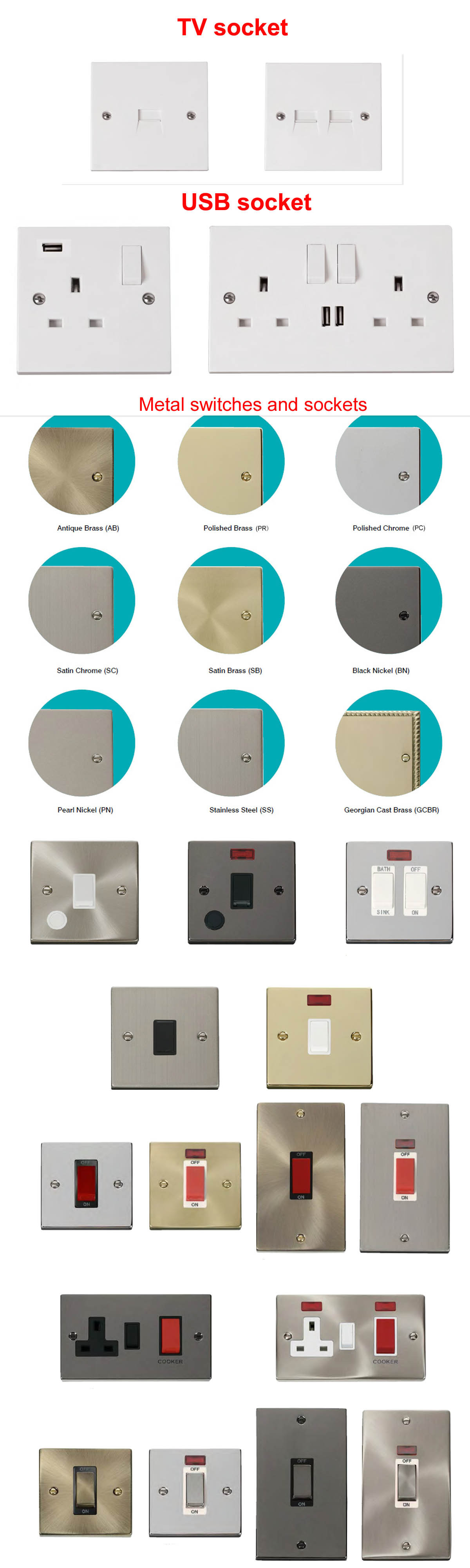 British Standard Iron Box Socket Switch 1 GANG 13A SWITCHED SOCKET