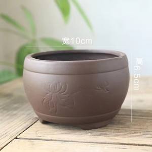 Poterie noire sable violet pot de fleurs en céramique pot de fleur succulente en gros créatif simple pot de bureau bonsaï pot de fleur - Product Image 2