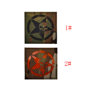 7 cm chiến thuật Laser Vòng logo Punisher với bắt đầu hài hước sọ mô hình vá thêu đính vai Ba lô DIY may-On - Product Image 1