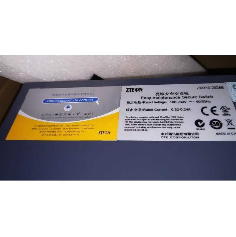 ZXR10 2928E Series Switch - 24-Port GE RJ45 & SFP, CE RoHS FCC