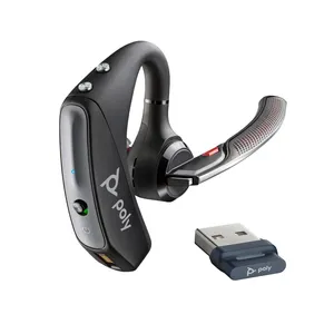 Plantronics Earphone nirkabel 5200 UC, Headset nirkabel penghilang kebisingan dengan kotak pengisian daya