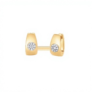 Pendientes de Aro Huggie con Diamantes Cultivados en Laboratorio, Redondos, en Oro Blanco - Product Image 3