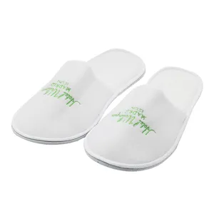 Wellington Hotel Custom Velvet Polyester Smooth Slipper Luxury Slipper 5 Star Hotel Slipper