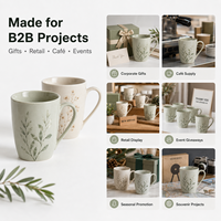 Mug en céramique personnalisé 350/300/400/450 ml, tasse à café pour le camping ou le bureau, avec boîte cadeau pour les marques de détail et les fabricants en gros