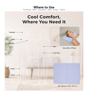 Coussin de refroidissement en gel extra large 30x40cm, pack de glace réutilisable pour thérapie par le froid.